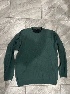 Men's 100% cashmere Green Crewneck Knit Sweater